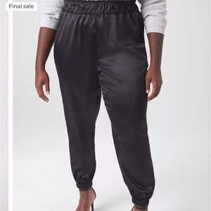 Lane Bryant Black Satin Joggers
